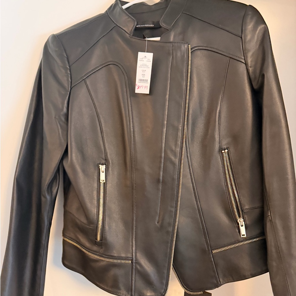 White House Black Market Black Leather Jacket